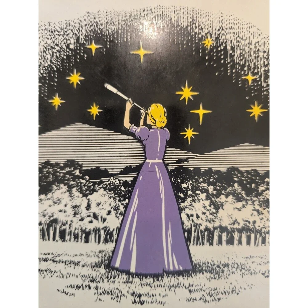 Woman Astronomer w/ Telescope Ceramic Tile Trivet 6